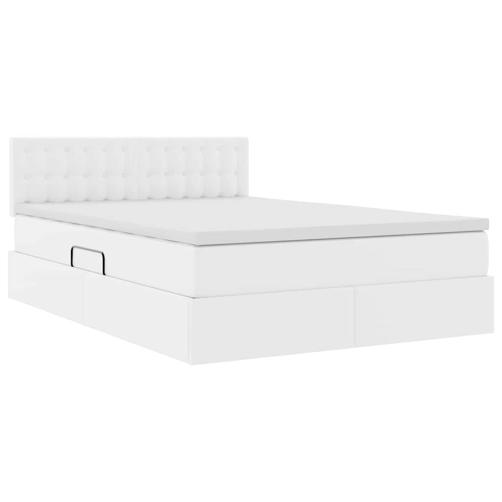 Lit avec rangement et LED avec matelas Blanc pur 140 x 200 cm - XIOS
