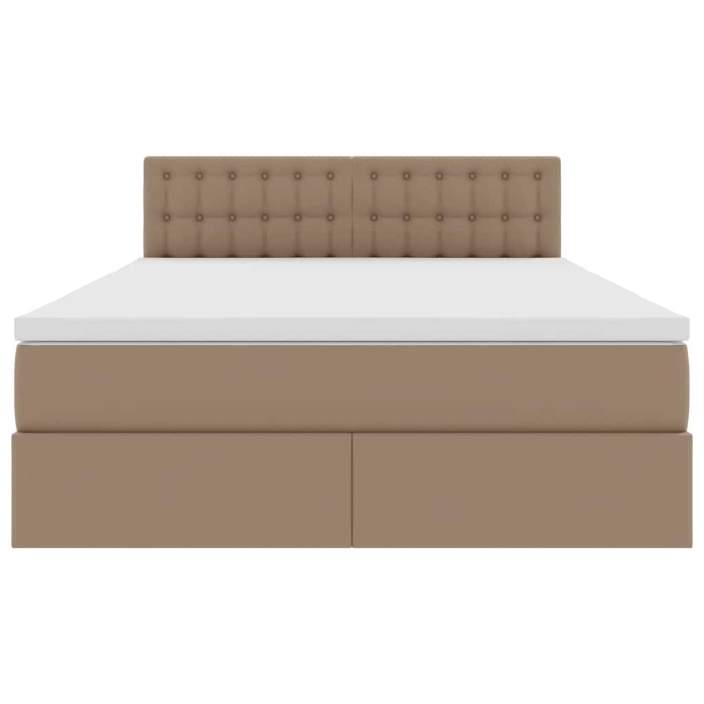 Lit avec rangement et LED avec matelas Cappuccino 140 x 200 cm - XIOS