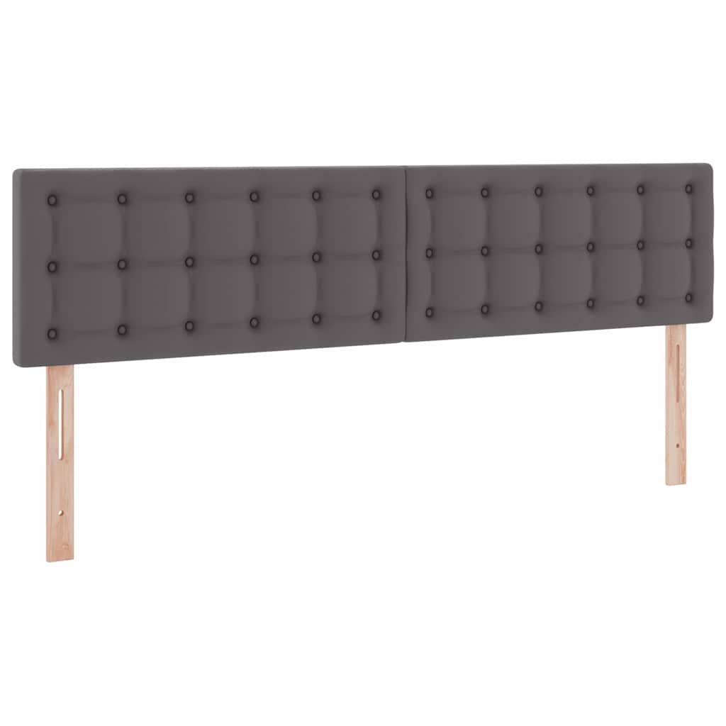 Lit avec rangement et LED Gris 160 x 200 cm Cuir synthétique - XIOS