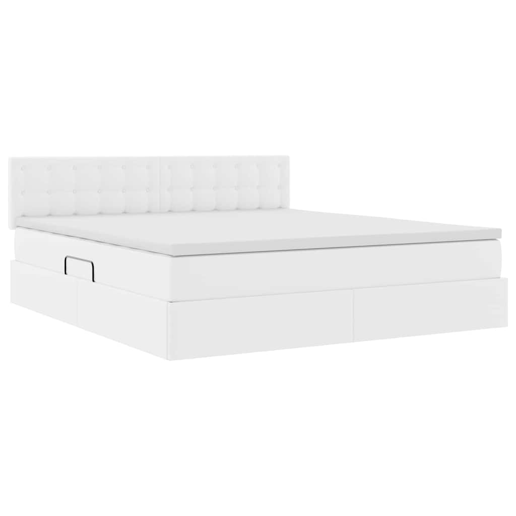 Lit avec rangement et LED avec matelas Blanc pur 180 x 200 cm - XIOS