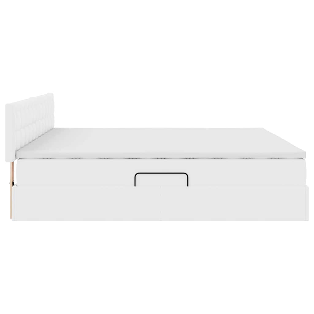 Lit avec rangement et LED avec matelas Gris clair 200 x 200 cm - XIOS