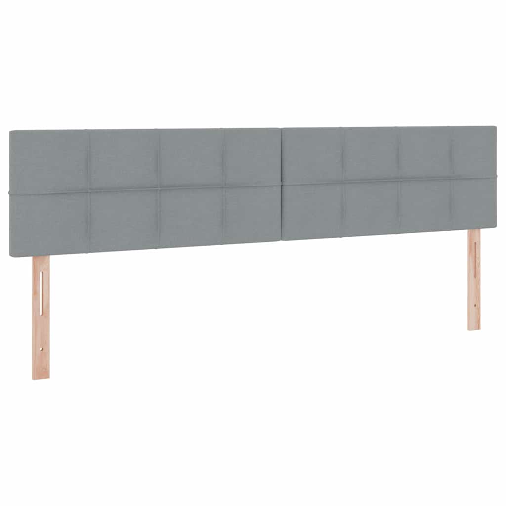 Lit avec rangement et LED Gris clair 200 x 200 cm tissu - XIOS