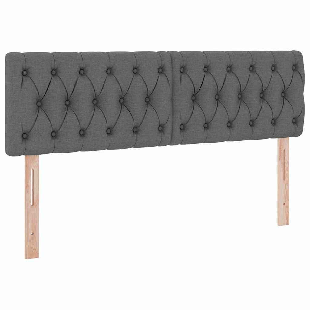 Lit de rangement LED avec matelas Gris foncé 140 x 200 cm Tissu
