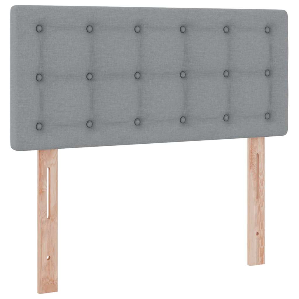 Lit avec rangement et LED Gris clair 100 x 200 cm tissu - XIOS