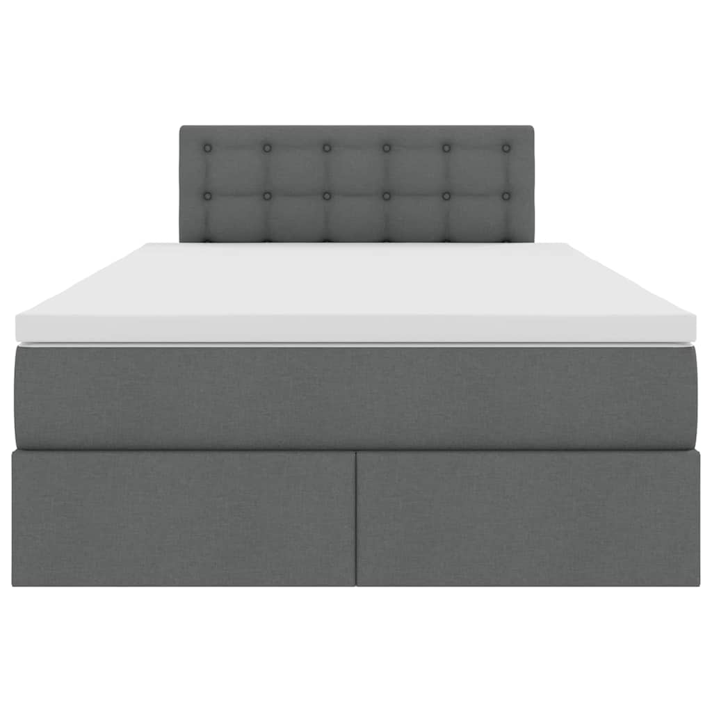 Lit avec rangement et LED Gris foncé 120 x 190 cm Polyester - XIOS