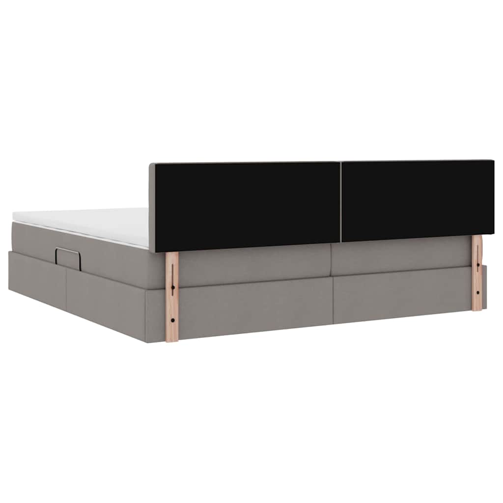 Lit avec des lumières à LED Taupe 200 x 200 cm tissu - XIOS