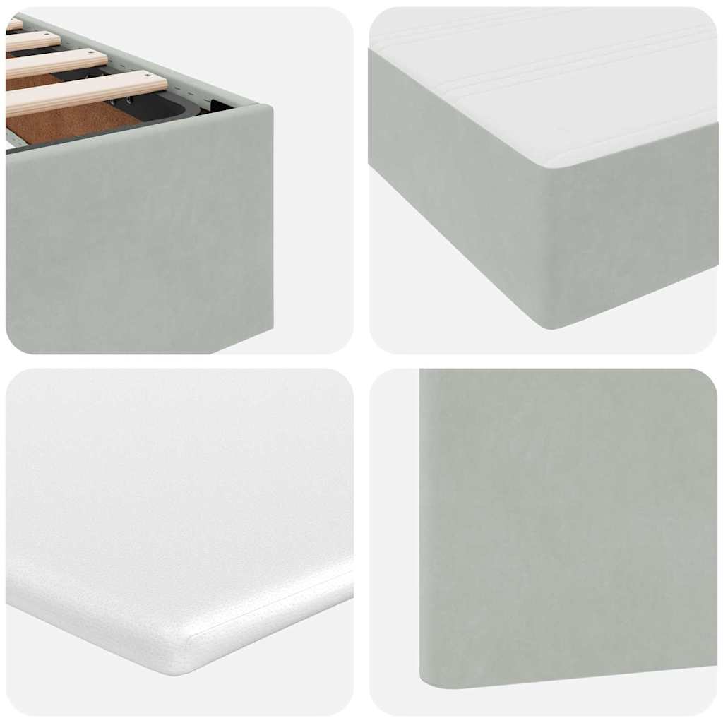 Lit de rangement LED avec matelas Gris clair 100 x 200 cm - XIOS