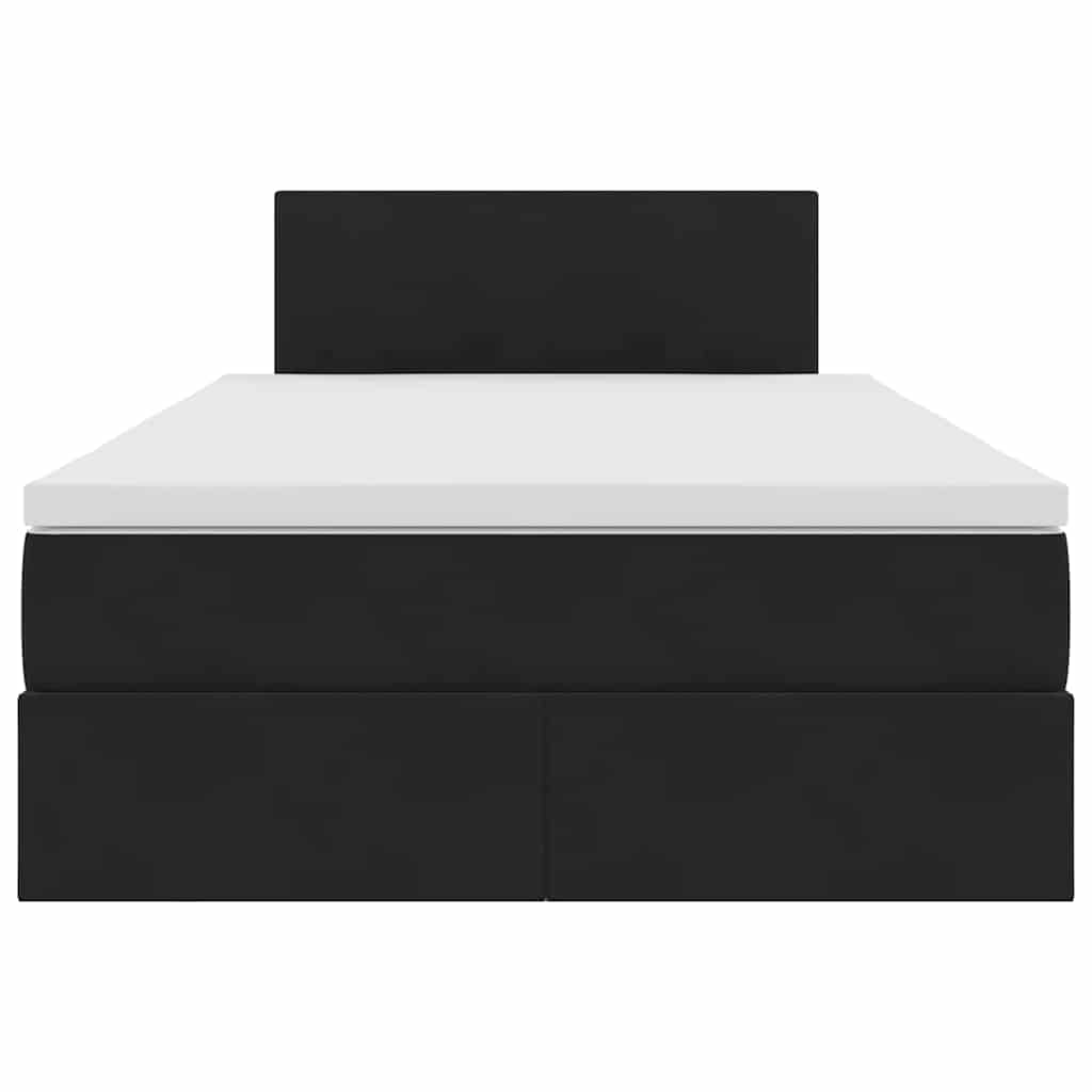 Lit avec rangement et LED Noir 120 x 190 cm Velours - XIOS