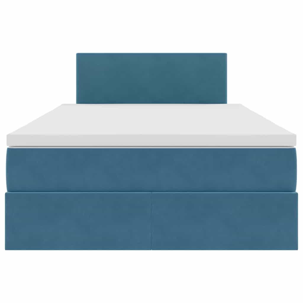 Lit avec rangement et LED Bleu 120 x 190 cm Velours - XIOS