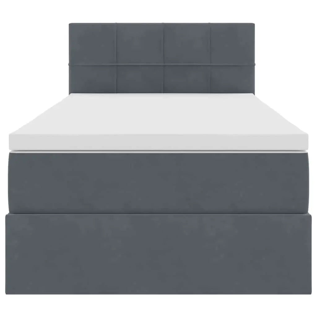 Lit de rangement LED avec matelas Gris foncé 90 x 200 cm - XIOS