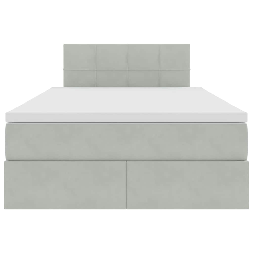 Lit avec rangement et LED Gris clair 120 x 190 cm Velours - XIOS