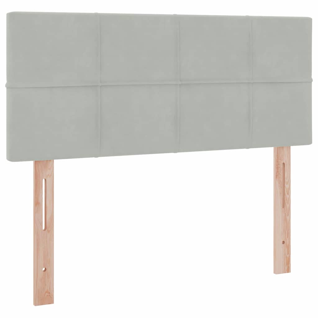Lit avec rangement et LED Gris clair 120 x 190 cm Velours - XIOS