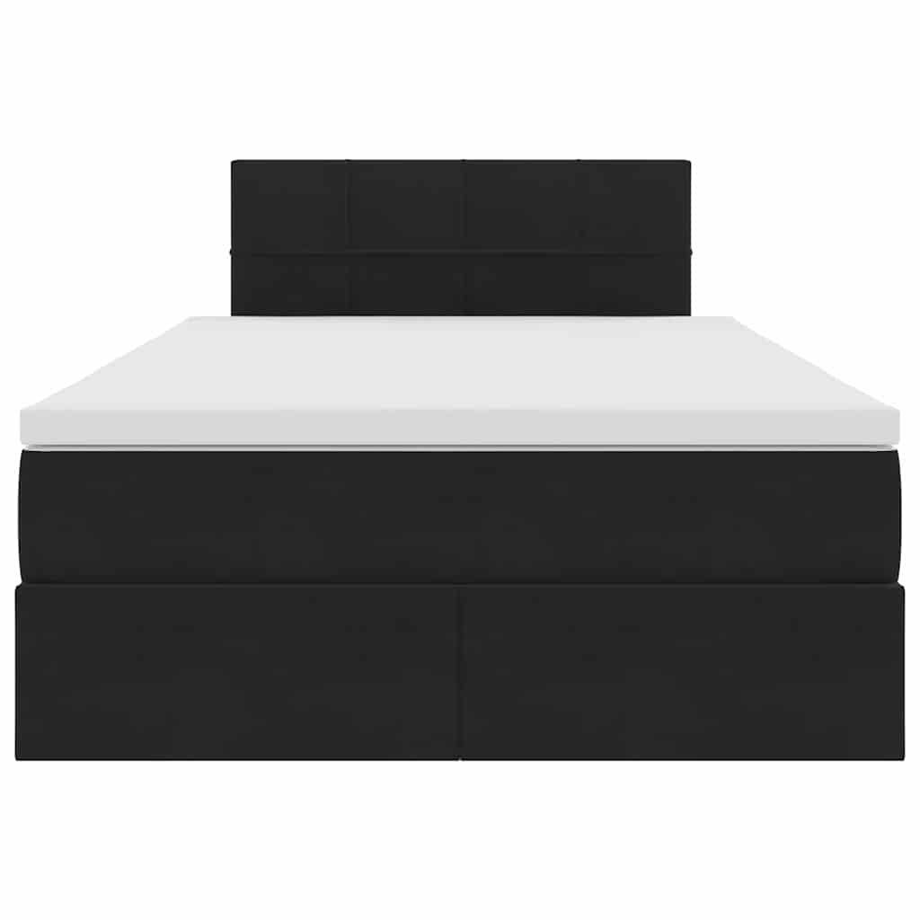 Lit avec rangement et LED Noir 120 x 190 cm Velours - XIOS