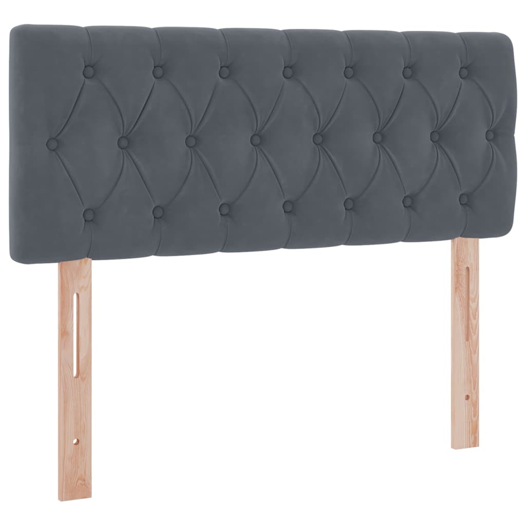 Lit avec rangement et LED Gris foncé 120 x 190 cm Velours - XIOS