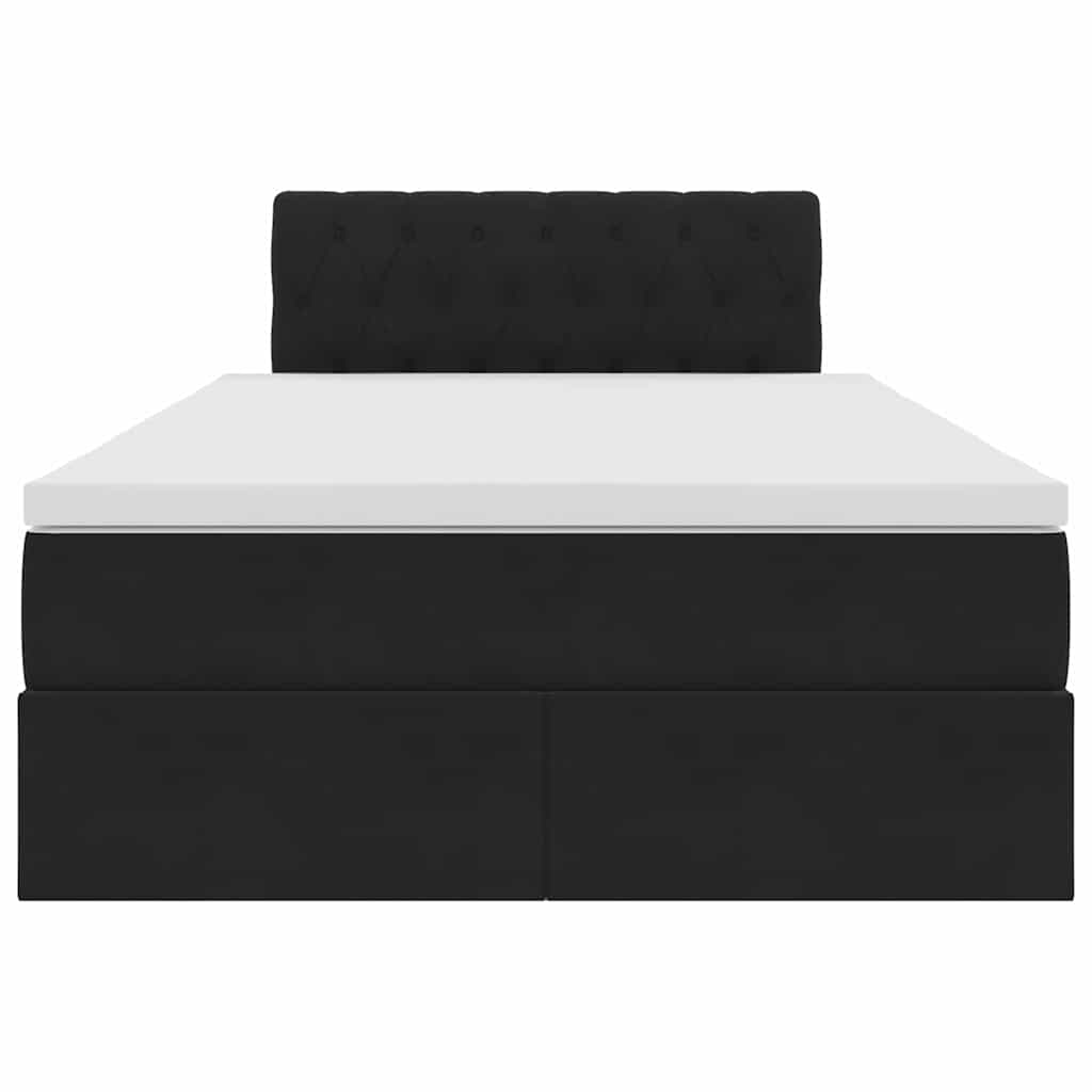 Lit avec rangement et LED Noir 120 x 190 cm Velours - XIOS