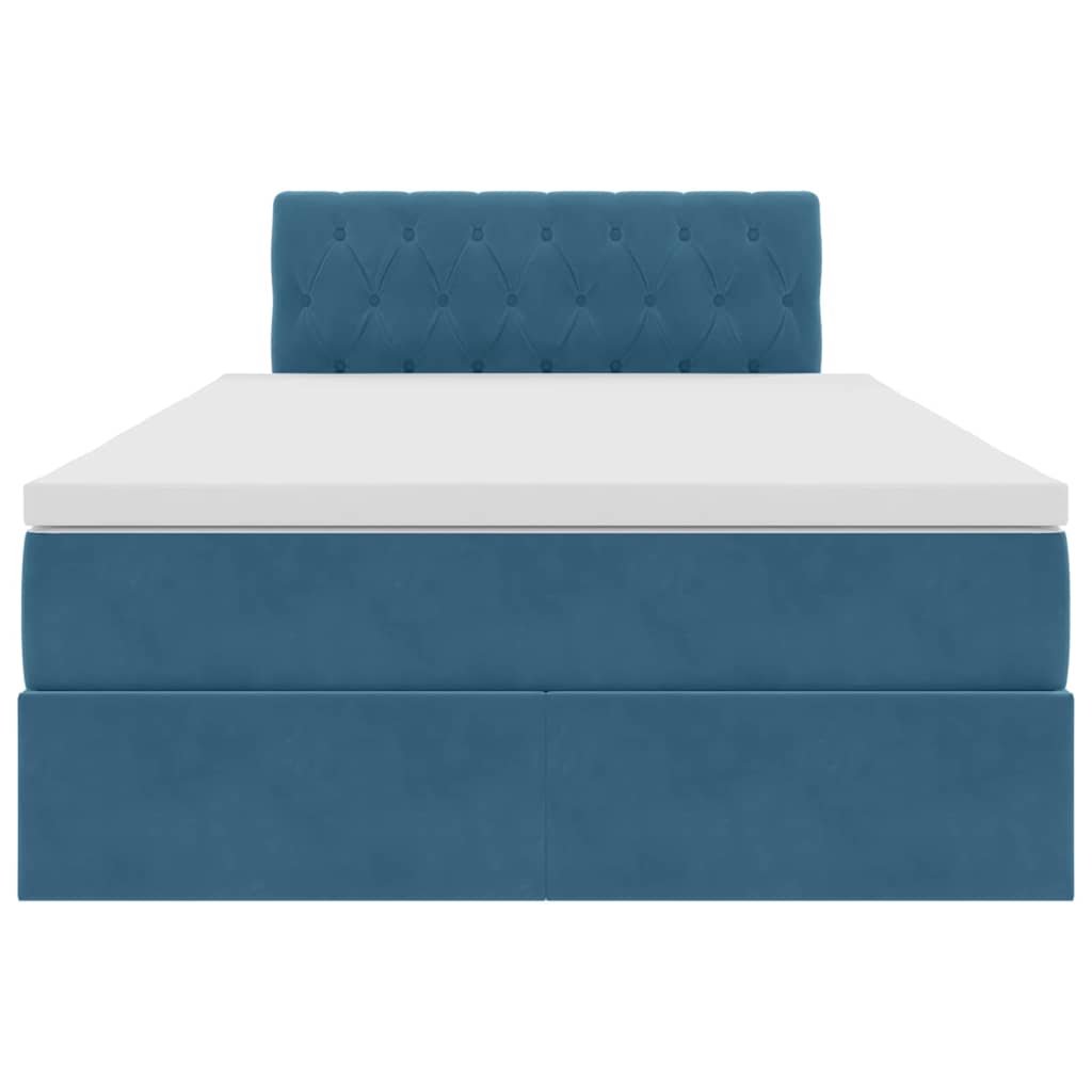 Lit avec rangement et LED Bleu 120 x 190 cm Velours - XIOS