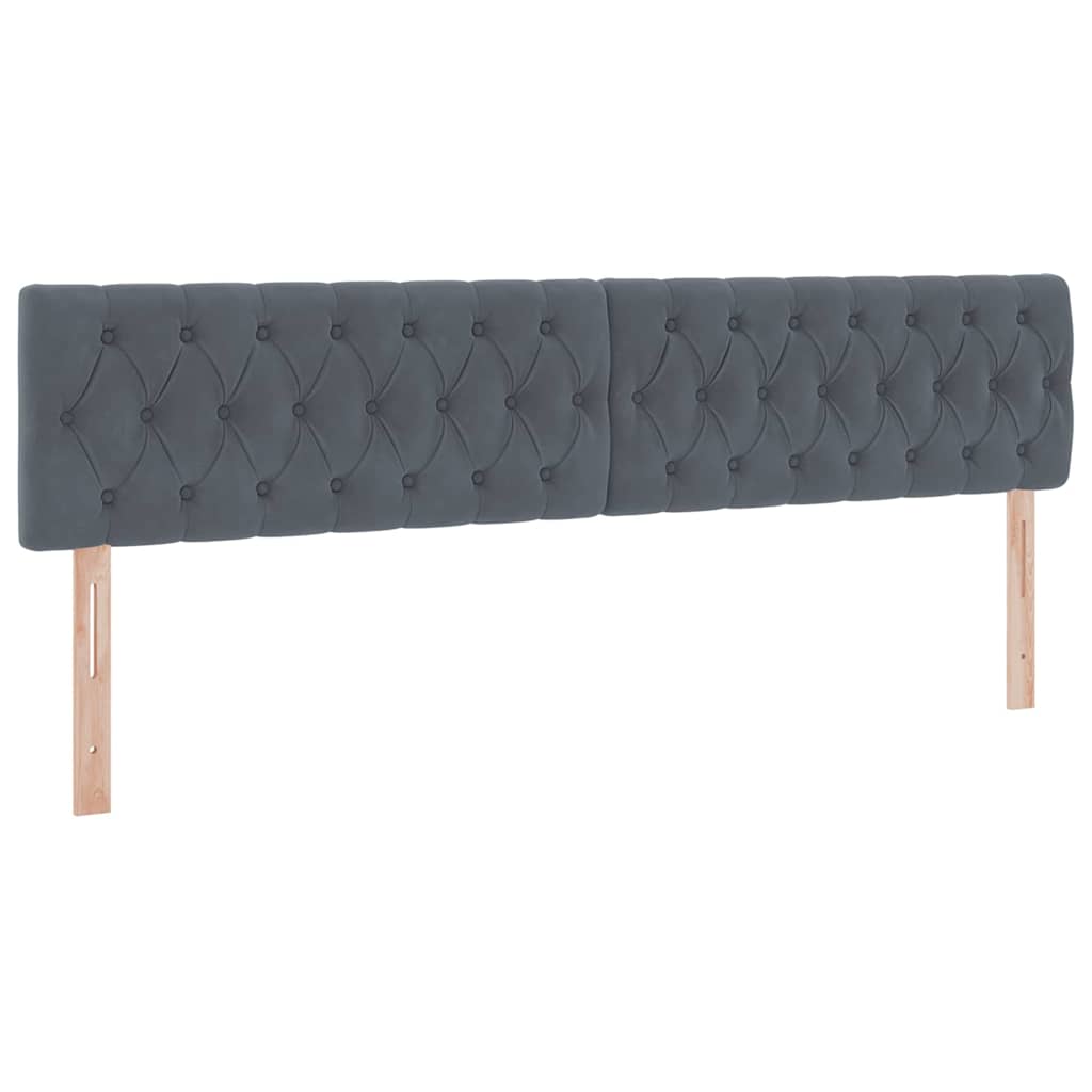 Lit avec des lumières à LED Gris foncé 200 x 200 cm Velours - XIOS