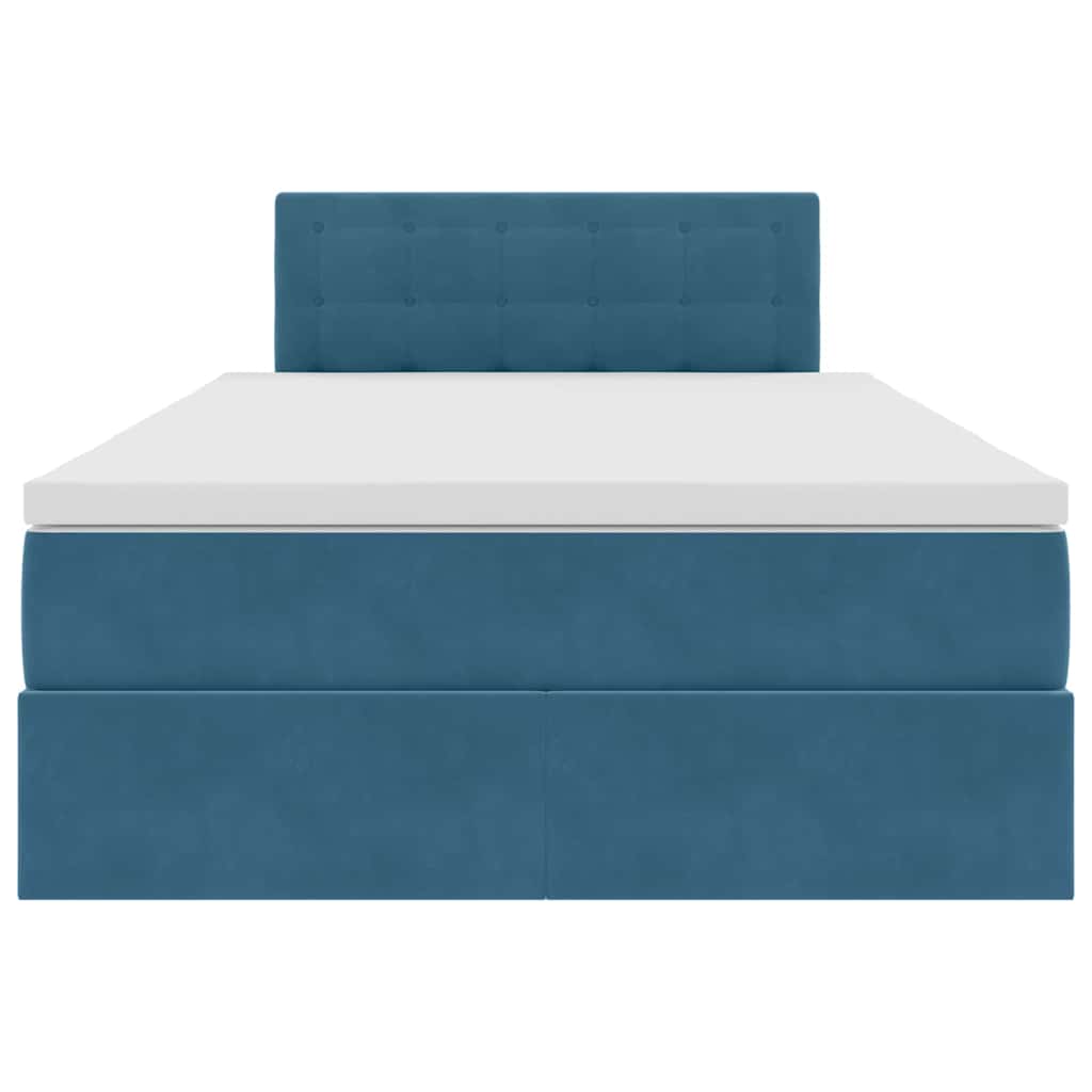 Lit avec rangement et LED Bleu 120 x 190 cm Velours - XIOS