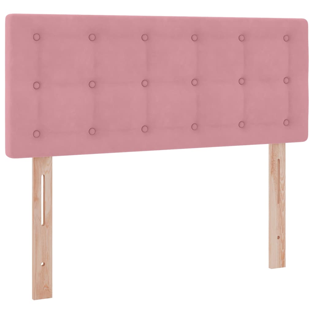 Lit avec rangement et LED Rose 120 x 190 cm Velours - XIOS