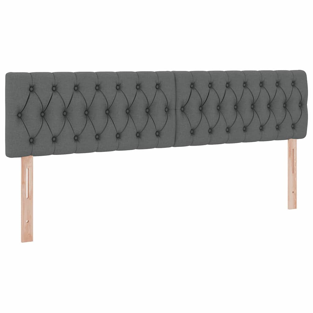 Lit avec des lumières à LED Gris foncé 200 x 200 cm tissu - XIOS