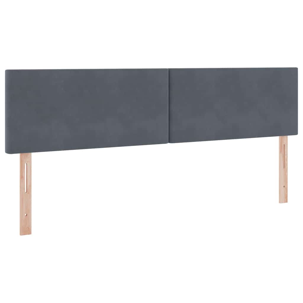 Lit avec bandes LED Gris foncé 180 x 200 cm Velours - XIOS