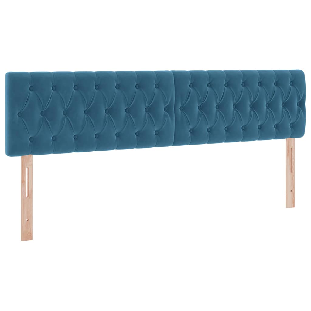 Lit avec des lumières à LED Bleu foncé 200 x 200 cm Velours - XIOS
