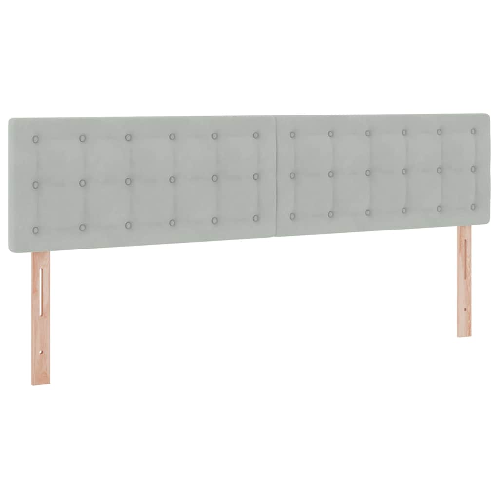Lit avec des lumières à LED Gris clair 200 x 200 cm Velours - XIOS