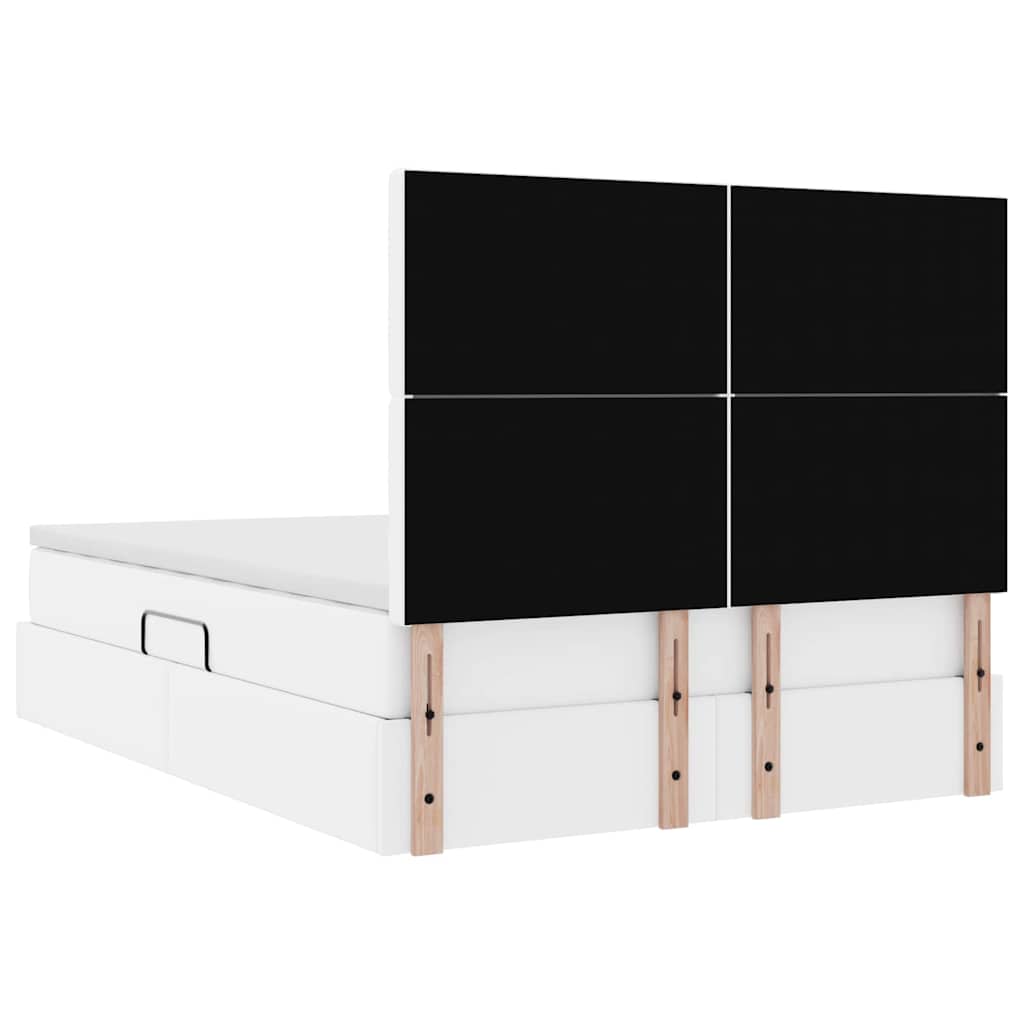 Lit de Rangement Blanc pur 140 x 200 cm Cuir synthétique
