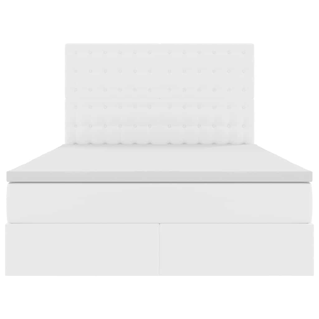 Lit de Rangement Blanc pur 140 x 200 cm Cuir synthétique