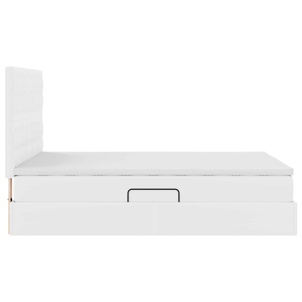 Lit de Rangement Blanc pur 140 x 200 cm Cuir synthétique