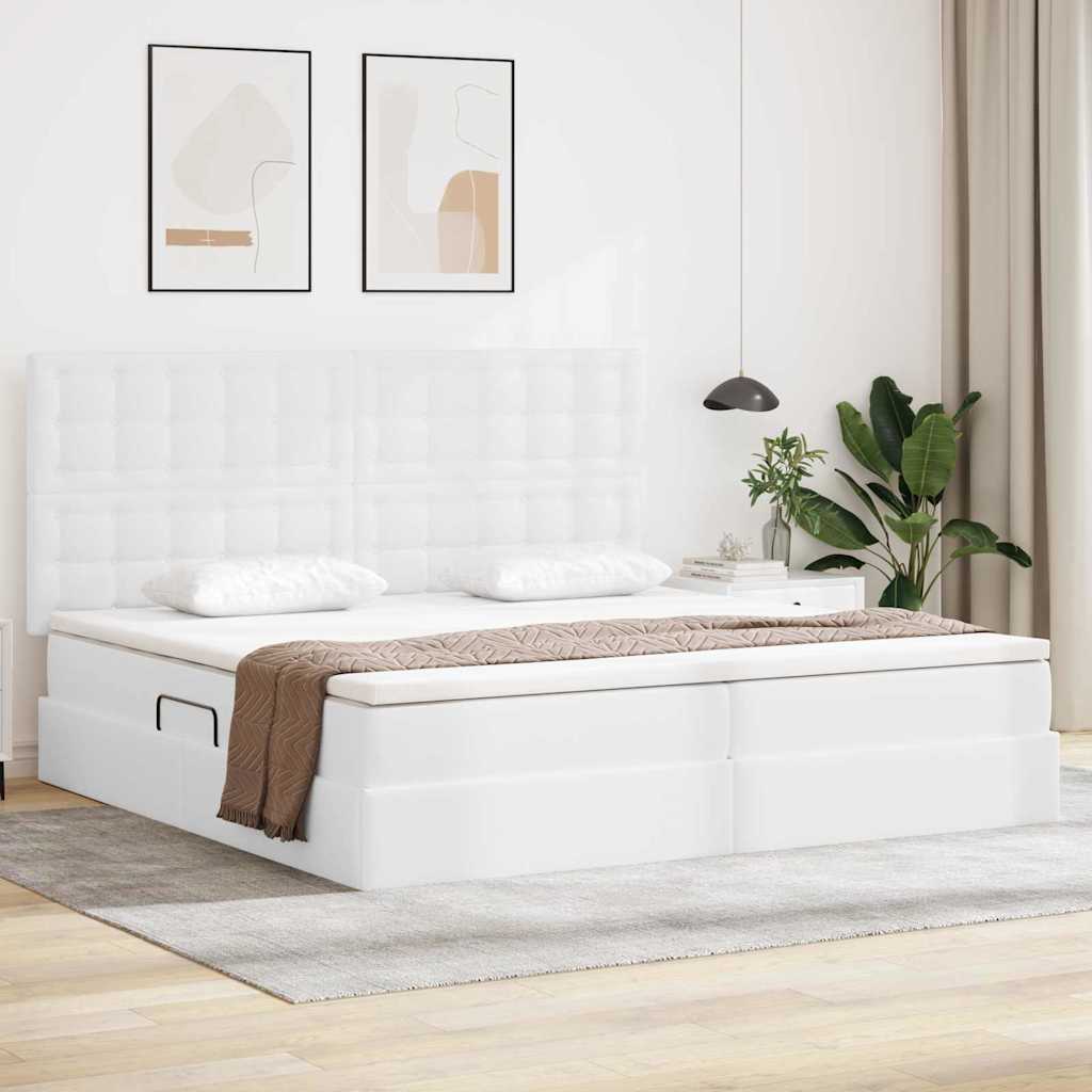 Lit de Rangement Blanc pur 200 x 200 cm Cuir synthétique - XIOS
