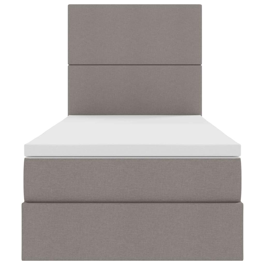 Lit avec rangement et matelas Taupe 90 x 190 cm Polyester - XIOS