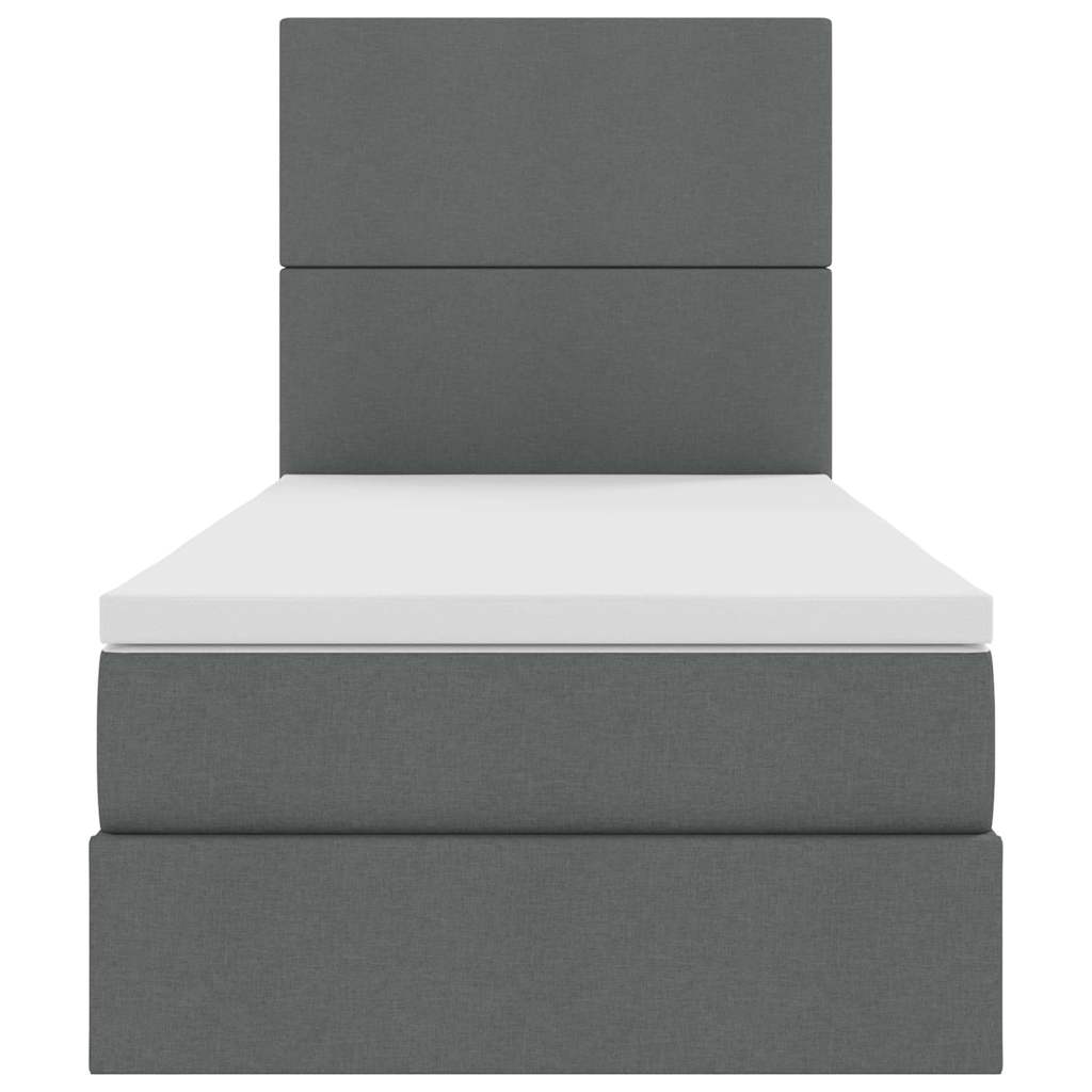 Lit avec rangement et matelas Gris foncé 90 x 200 cm Polyester - XIOS