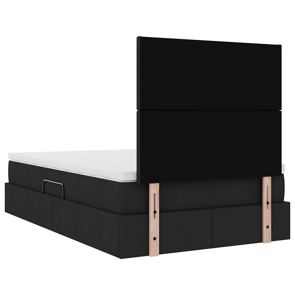 Lit avec rangement et matelas Noir 120 x 200 cm Polyester - XIOS