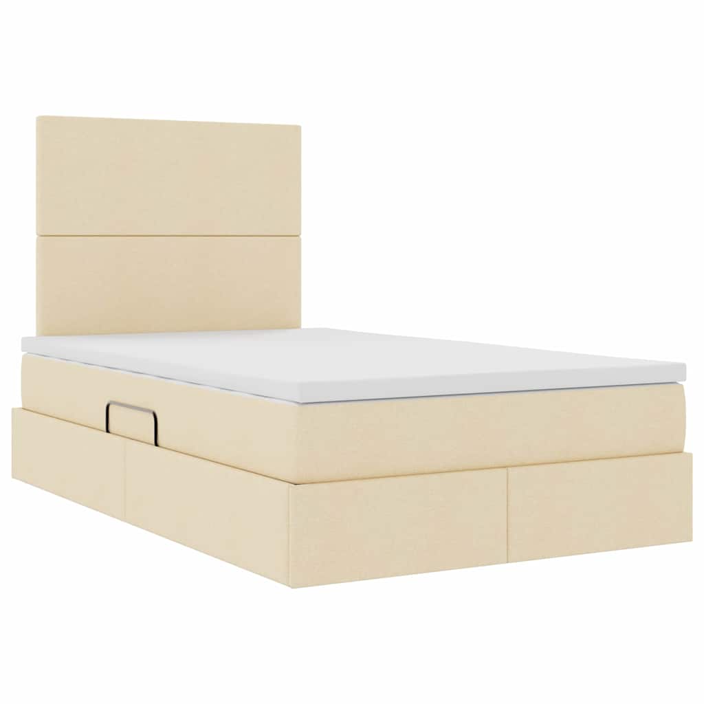 Lit avec rangement et matelas Crème 120 x 200 cm Polyester - XIOS