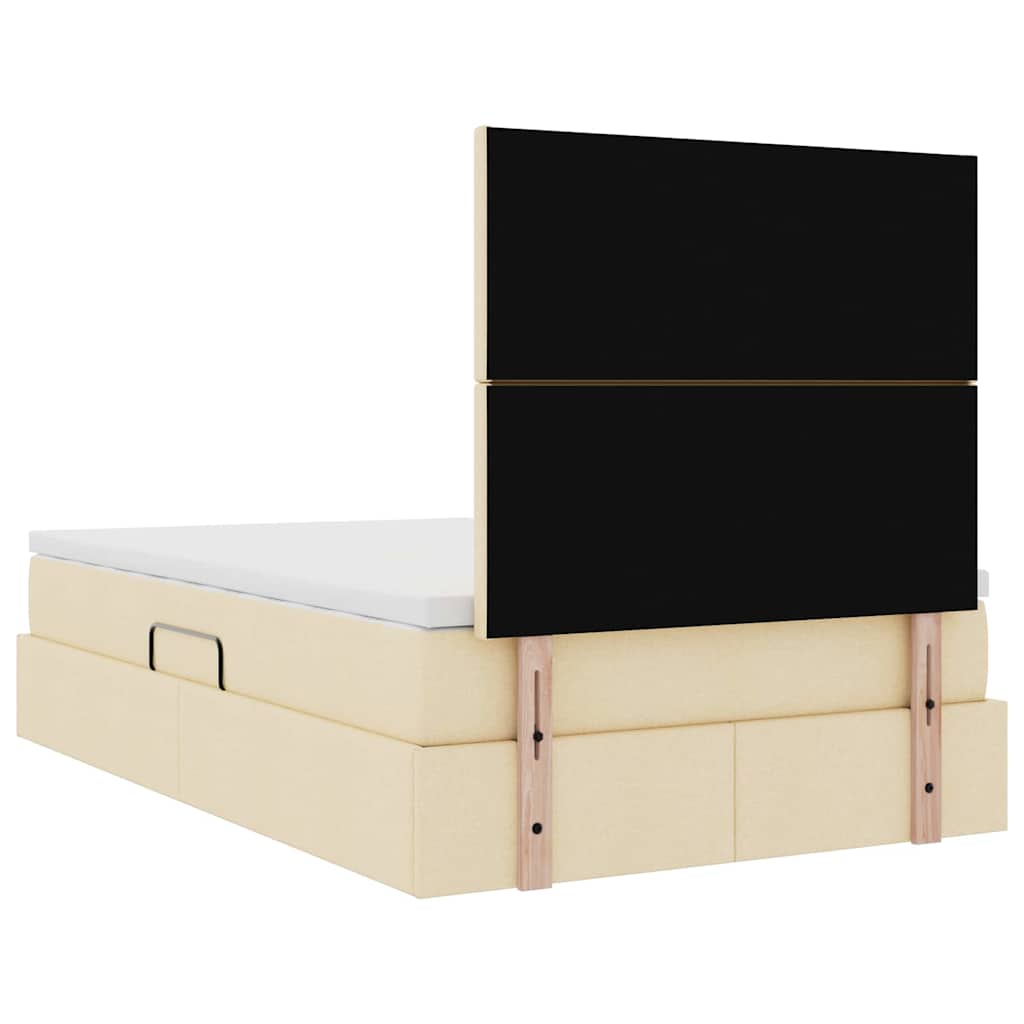 Lit avec rangement et matelas Crème 120 x 200 cm Polyester - XIOS