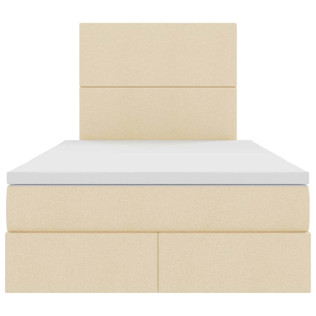 Lit avec rangement et matelas Crème 120 x 200 cm Polyester - XIOS