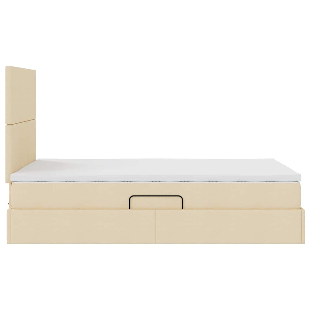 Lit avec rangement et matelas Crème 120 x 200 cm Polyester - XIOS