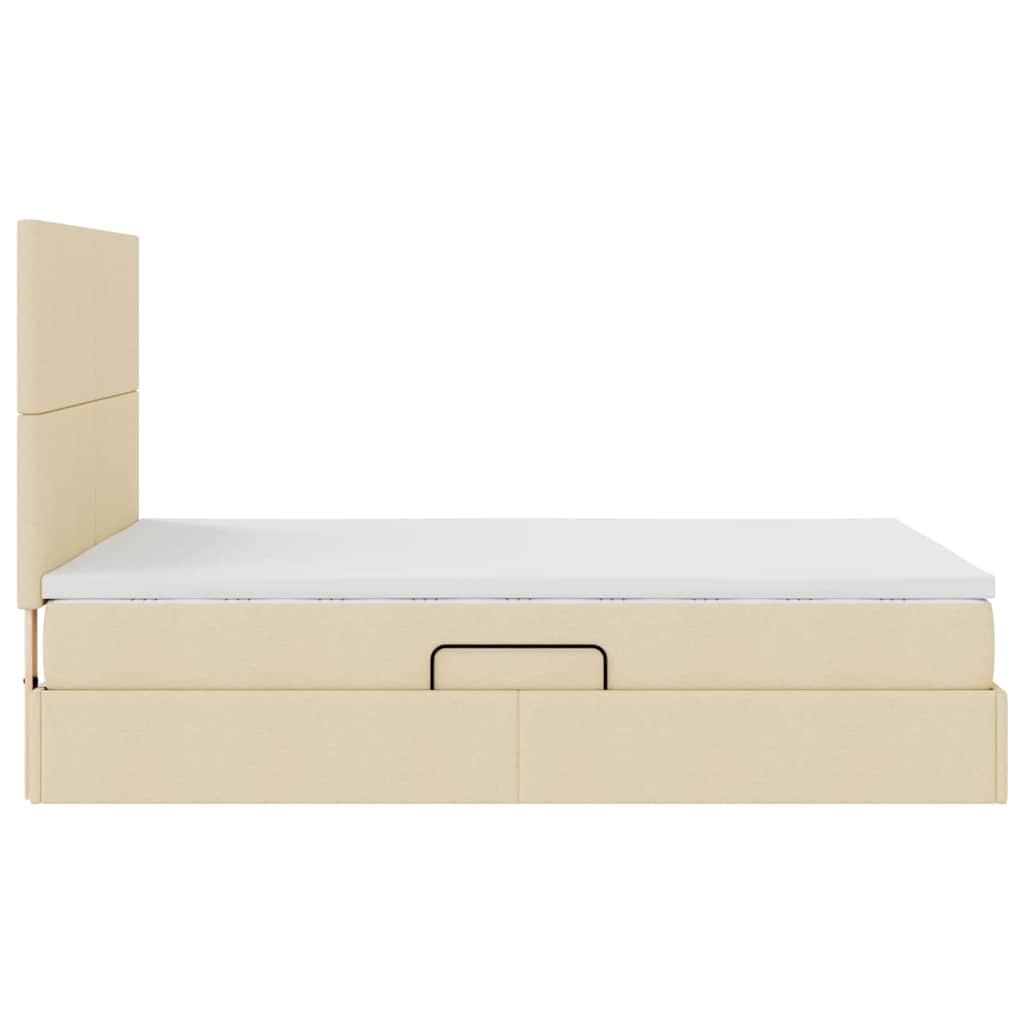 Lit avec rangement et matelas Crème 140 x 190 cm Polyester - XIOS