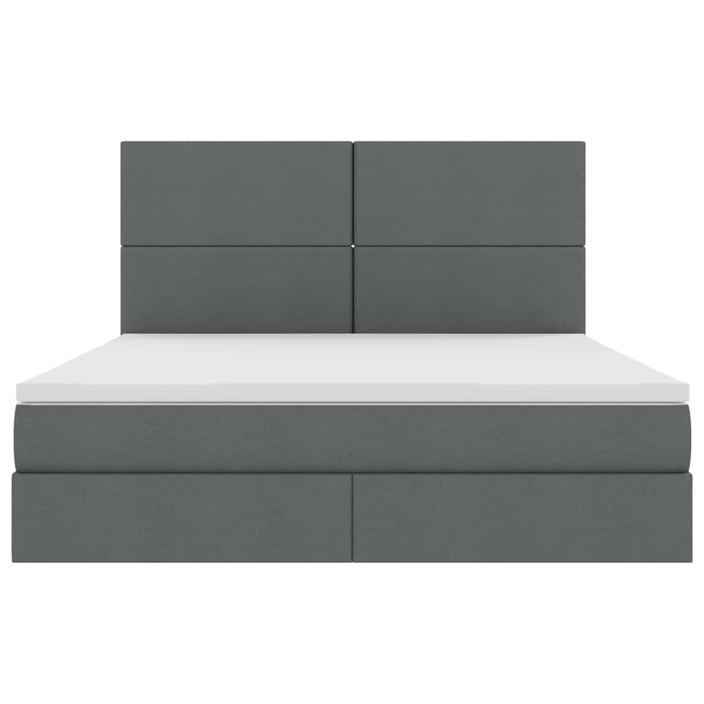 Lit avec rangement et matelas Gris foncé 160 x 200 cm Polyester - XIOS