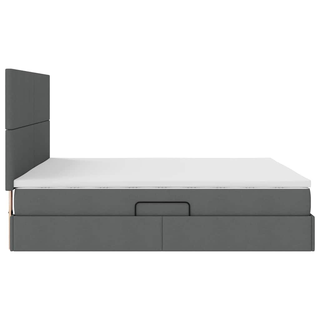 Lit avec rangement et matelas Gris foncé 160 x 200 cm Polyester - XIOS