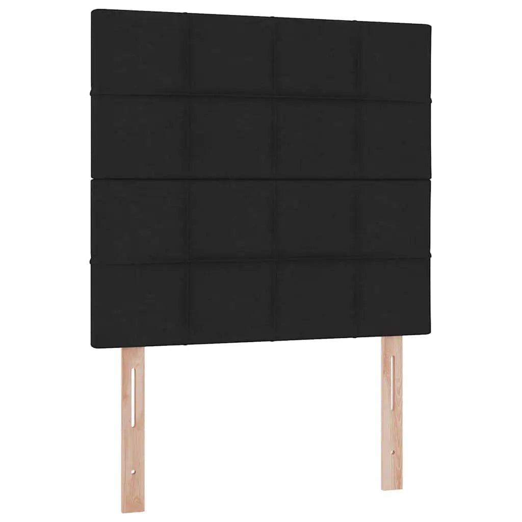 Lit avec rangement et matelas Noir 90 x 200 cm tissu - XIOS