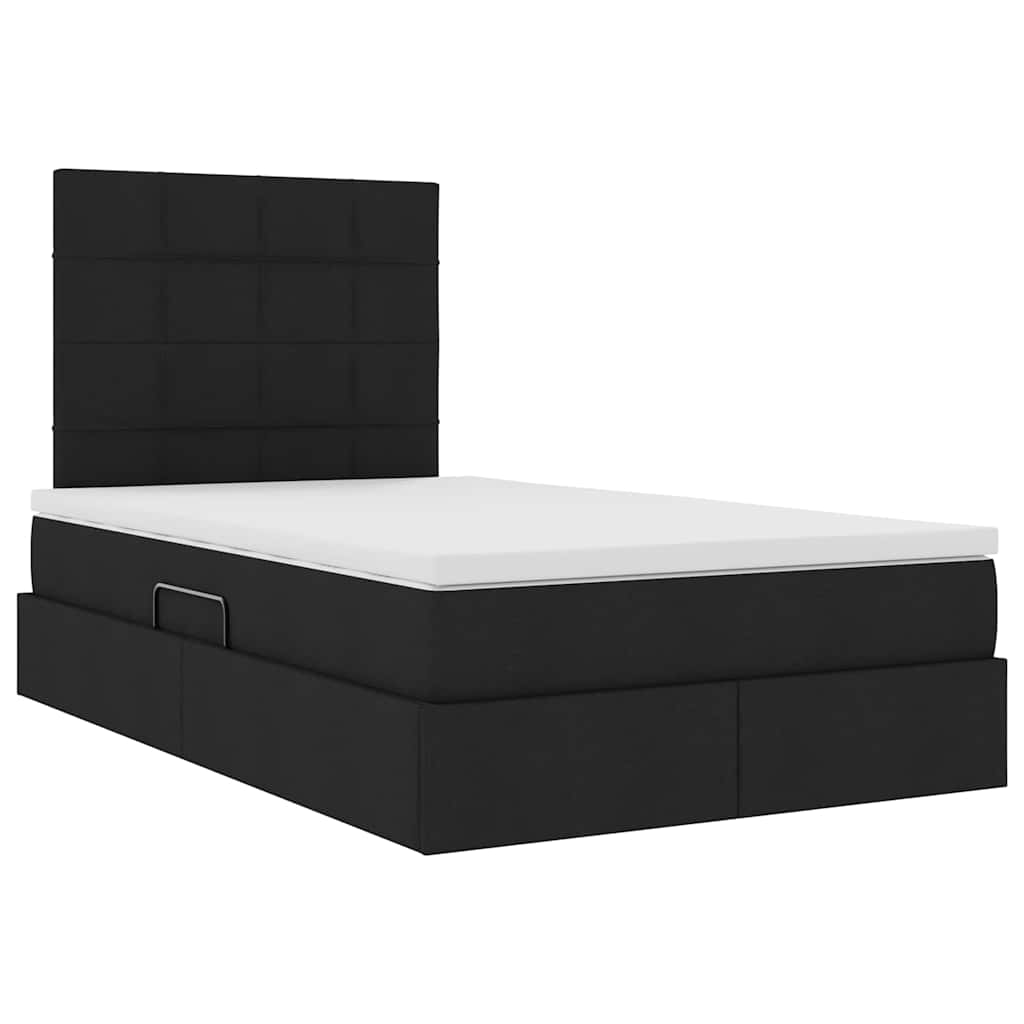 Lit avec rangement et matelas Noir 120 x 200 cm Polyester - XIOS
