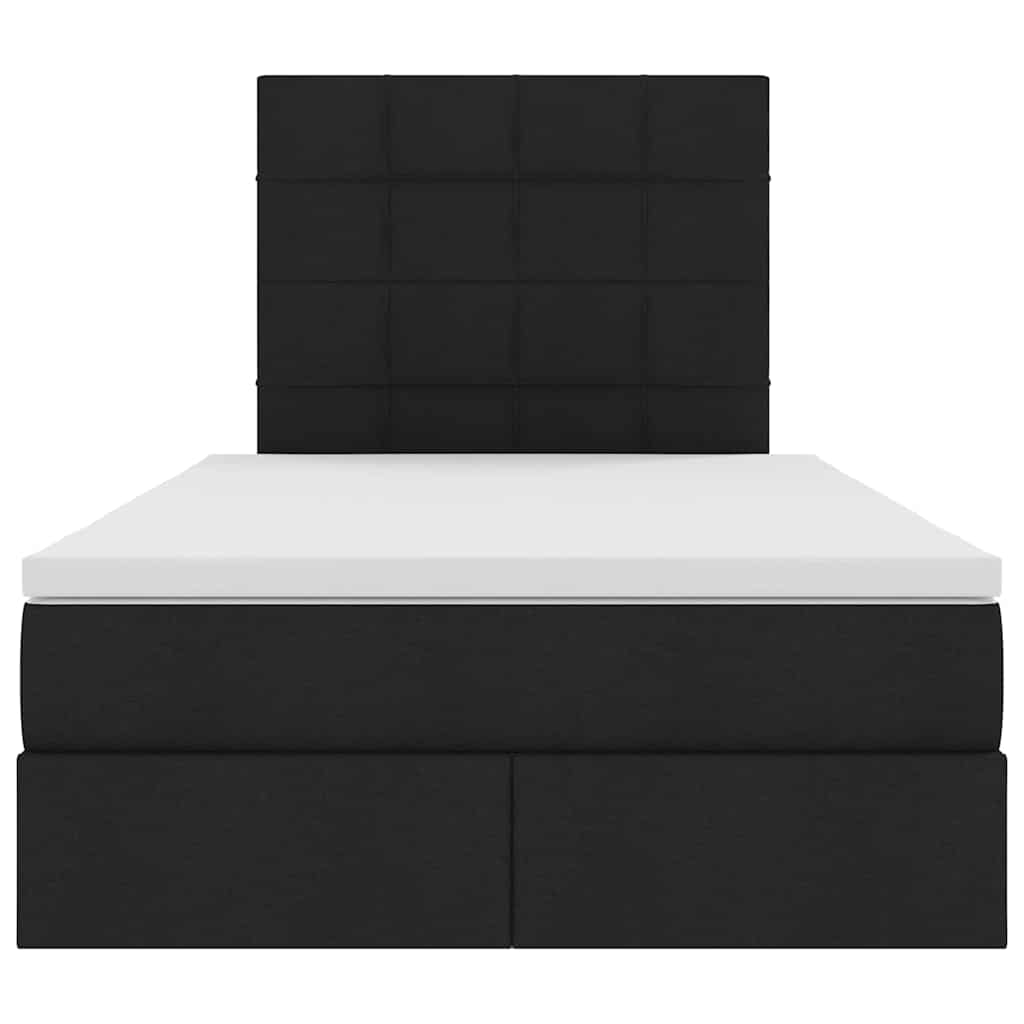 Lit avec rangement et matelas Noir 120 x 200 cm Polyester - XIOS