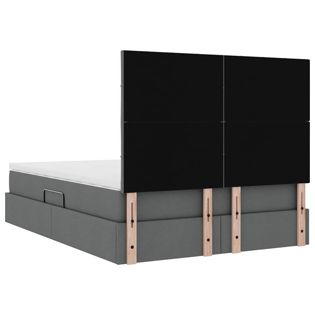 Lit avec rangement et matelas Gris foncé 140 x 200 cm Polyester - XIOS