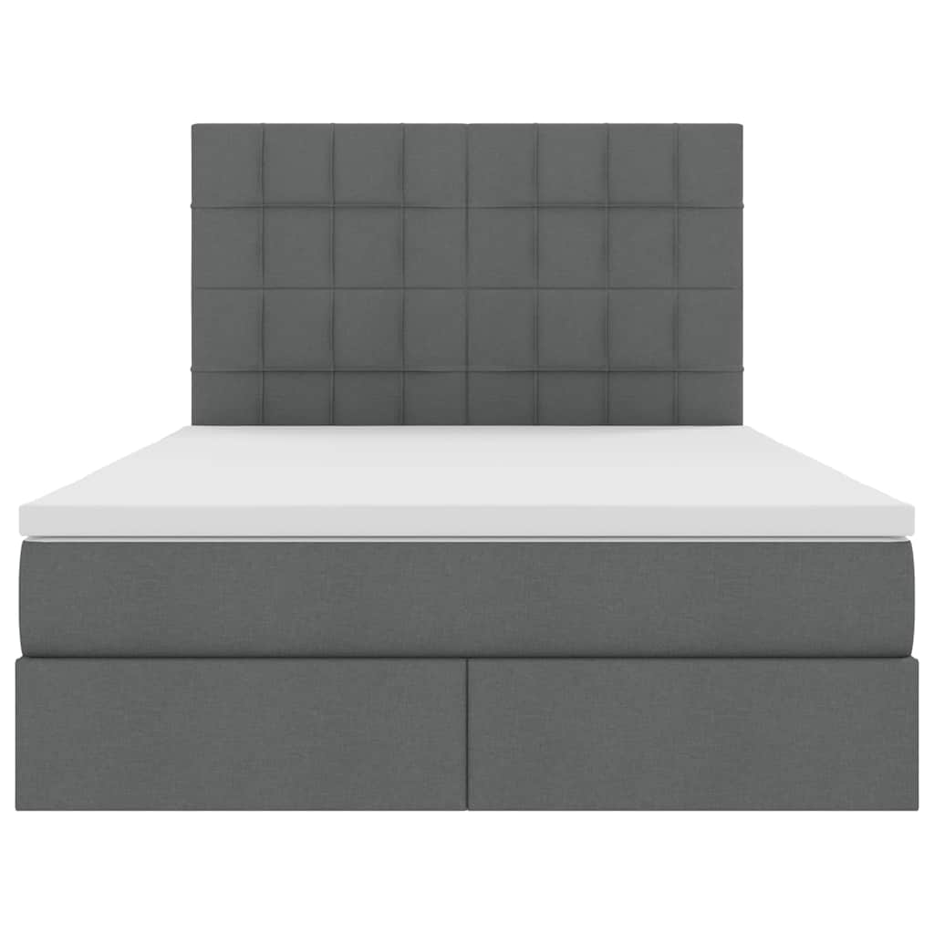 Lit avec rangement et matelas Gris foncé 140 x 200 cm Polyester - XIOS