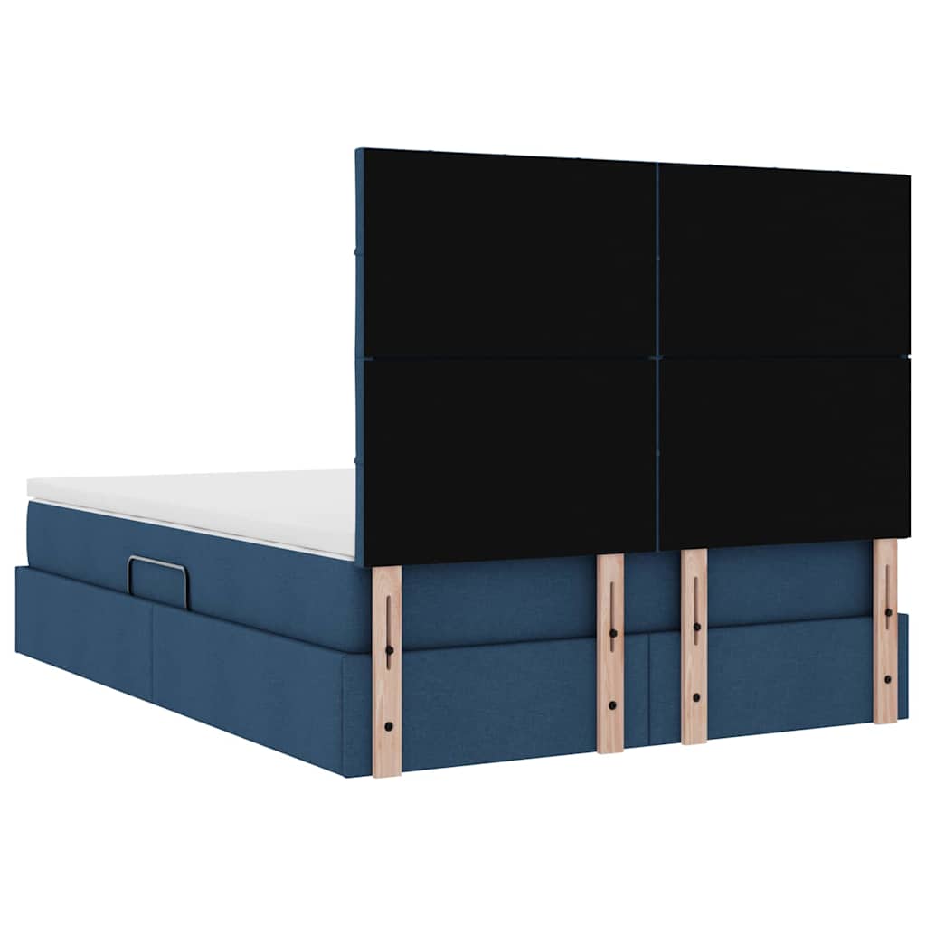Lit avec rangement et matelas Bleu 140 x 200 cm Polyester - XIOS