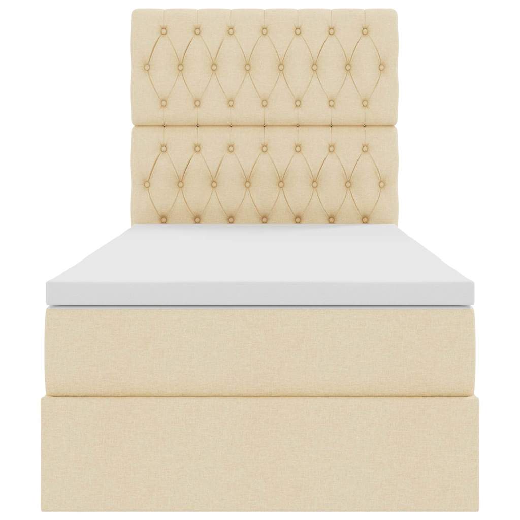 Lit avec rangement et matelas Crème 90 x 190 cm Polyester - XIOS