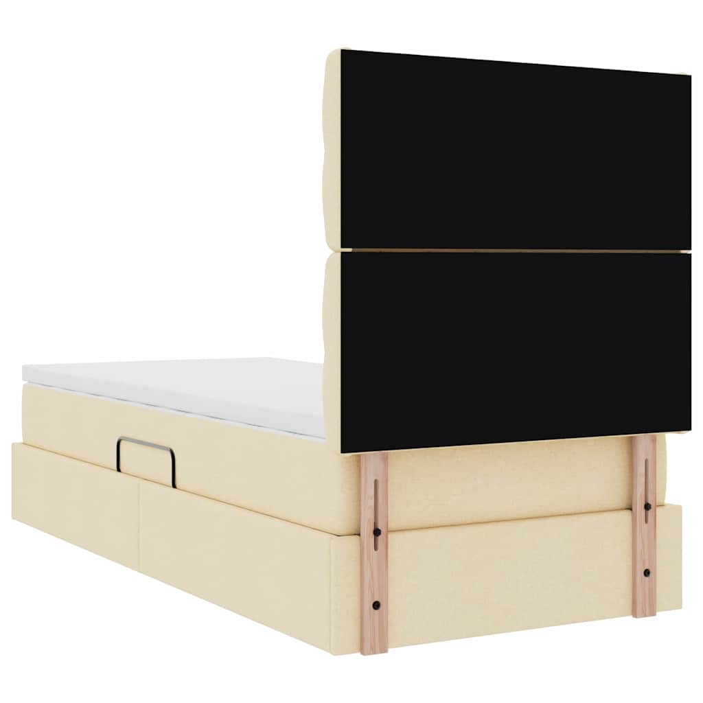 Lit avec rangement et matelas Crème 90 x 200 cm Polyester - XIOS