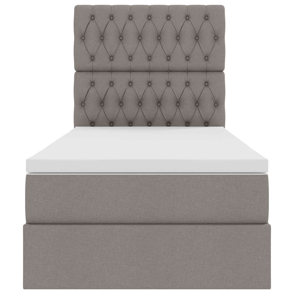 Lit avec rangement et matelas Taupe 100 x 200 cm Polyester - XIOS